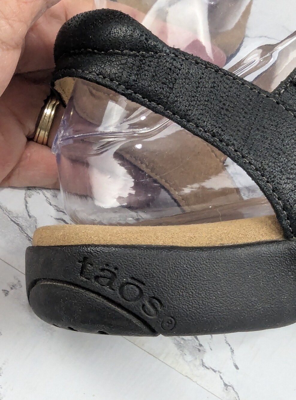 Taos Trophy 2 Black Leather Strappy Comfort Sandals Women's Size 7 - Picture 7 of 14